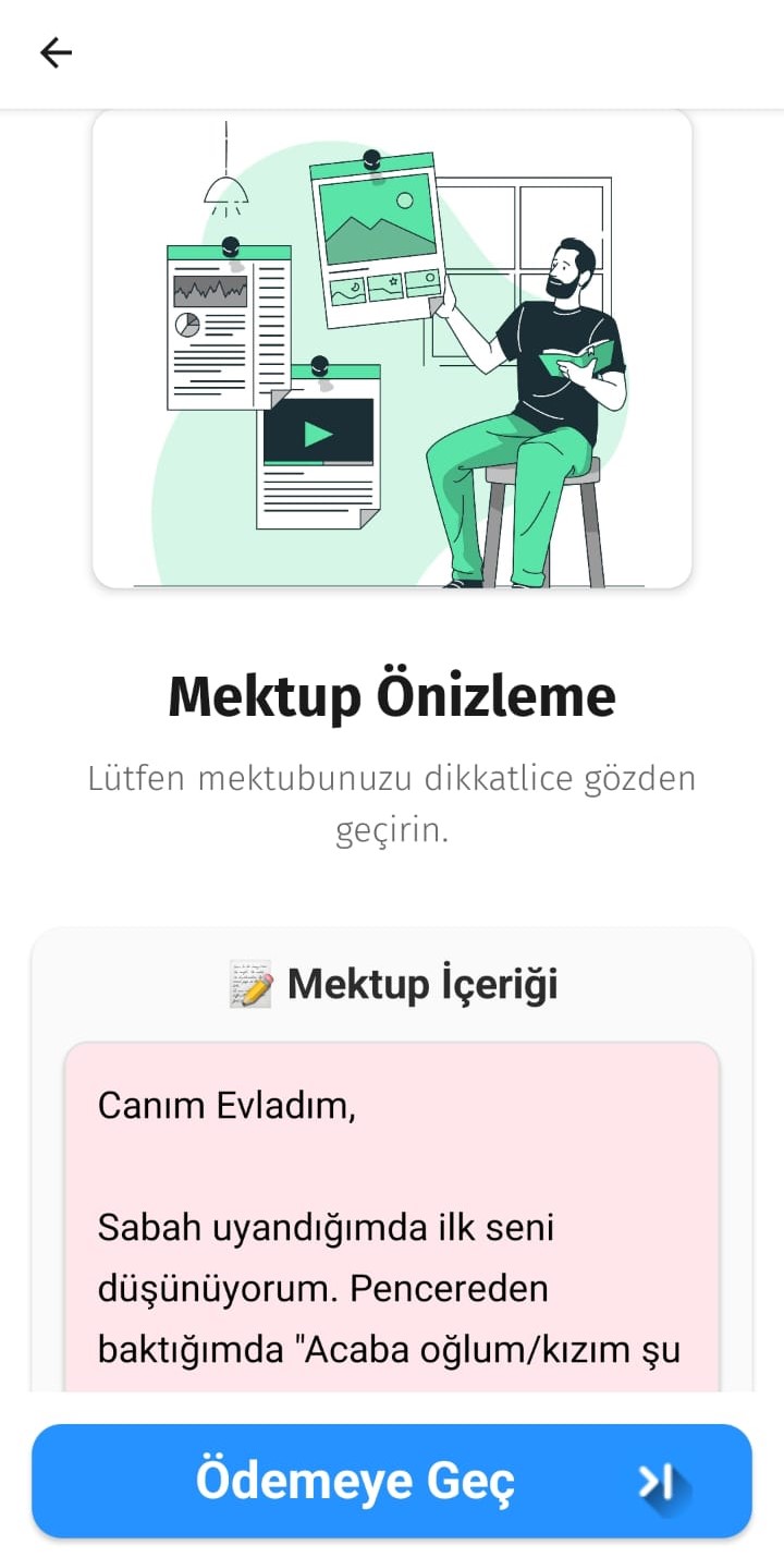 Mektup Cezaevine Uygulama Ekran Görüntüsü
